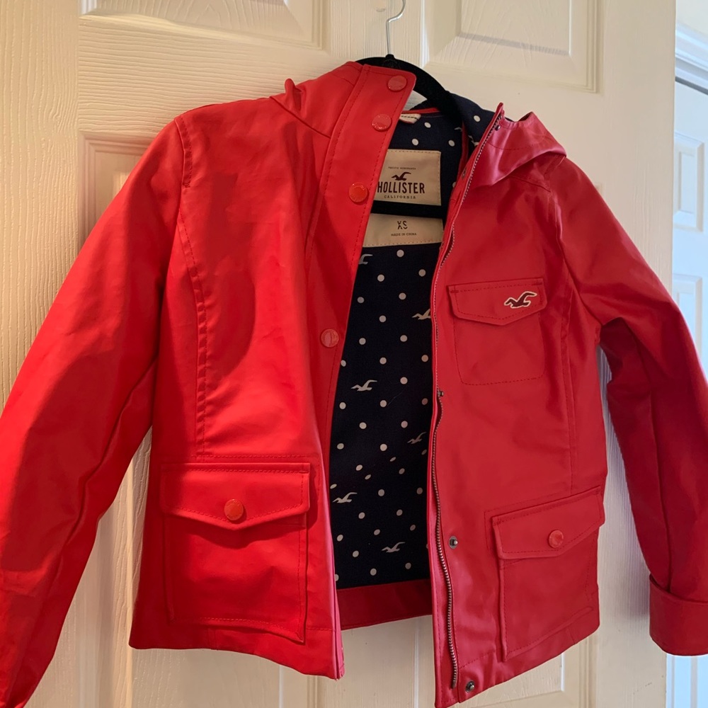 Red rain jacket